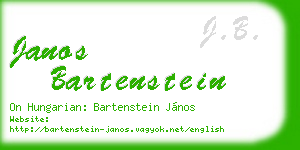 janos bartenstein business card